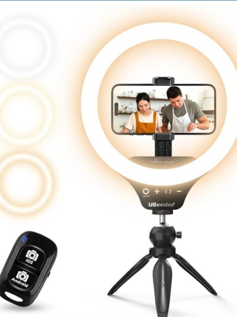 UBeesize ​🟣 12" Desk Ring Light with Stand & Phone Holder